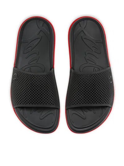 Christian Louboutin Louboutin Slides And Clogs Easy Breezy Men Rubber Black In Black