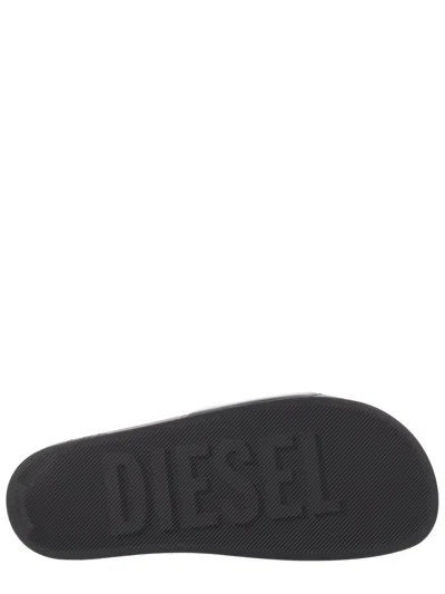 Diesel Multicolour Polyurethane Flats In Black