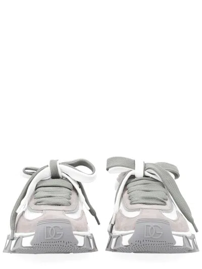 Dolce & Gabbana Dg Country Road Sneaker In Leather And Fabric In White