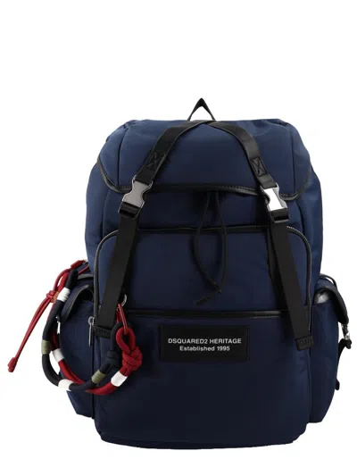 Dsquared2 Backpack Heritage In Blue