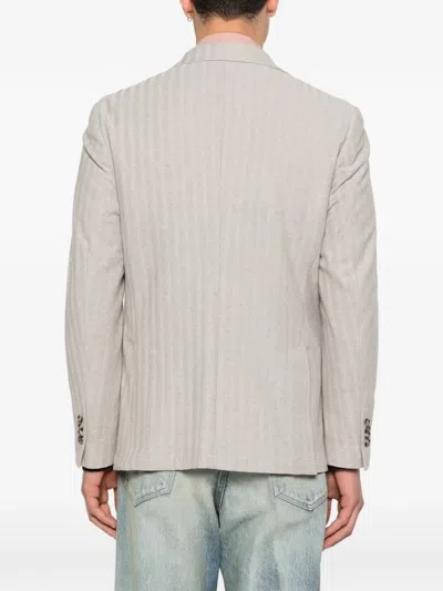 Manuel Ritz Buttoned Pocket Blazer In Neutral