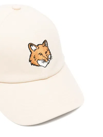 Maison Kitsuné Fox-embroidered Baseball Cap In White