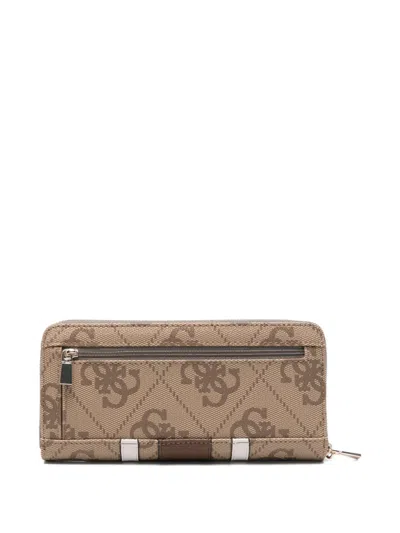 Guess Usa Monogram-pattern Wallet In Multi