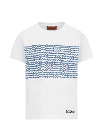 Missoni Zig-zag-pattern T-shirt In White