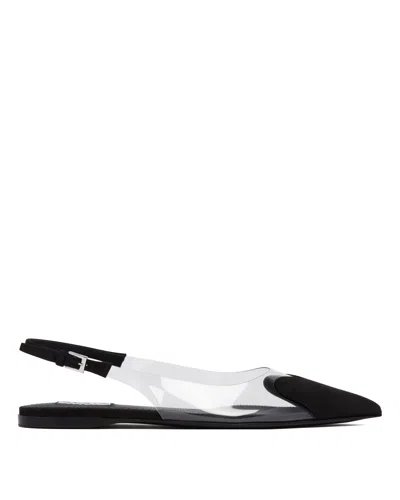 Alaïa Pointed Toe Slingback Sandals Transparent Panel In Black