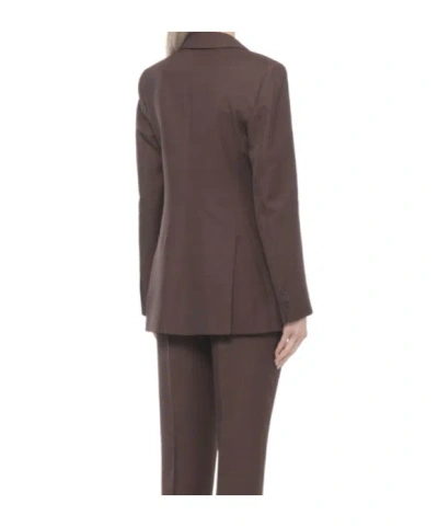 P.a.r.o.s.h Double Breasted Blazer Structured Shoulders In Brown