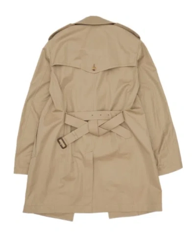 Junya Watanabe Cotton Double-breasted Coat In Brown
