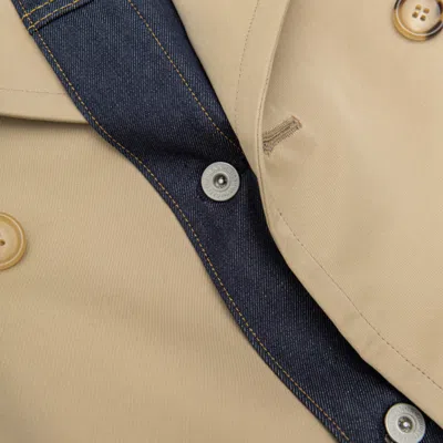 Junya Watanabe Cotton Double-breasted Coat In Brown