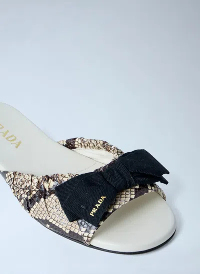Prada Textured Slide Sandals In Multi