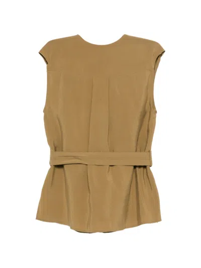 Alysi Sleeveless Belted Top