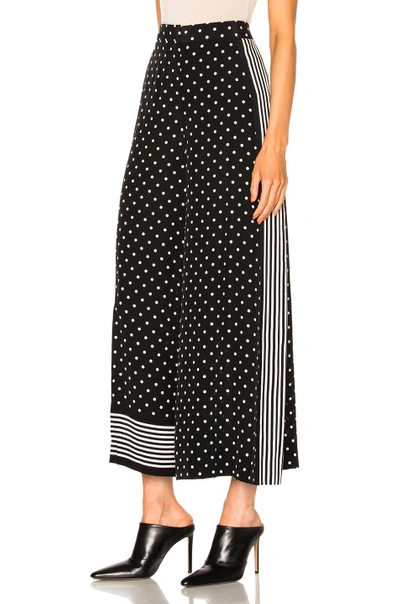 Shop Stella Mccartney Silk Polka Dot Trousers In Black, Stripes, Geometric Print.