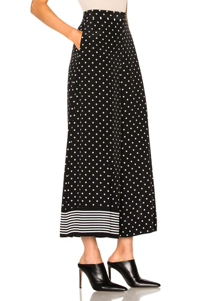 Shop Stella Mccartney Silk Polka Dot Trousers In Black, Stripes, Geometric Print.