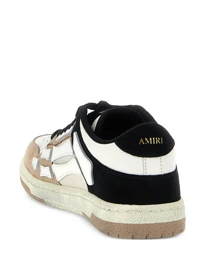 Amiri Skel Top Low Distressed Leather Sneakers In Brown