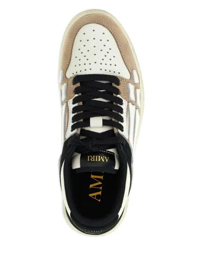 Amiri Skel Top Low Distressed Leather Sneakers In Brown