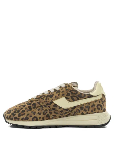 Autry Reelwind Low Sneakers In Leopard Suede And Rutaa Leather Shoes In Multi