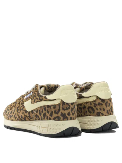 Autry Reelwind Low Sneakers In Leopard Suede And Rutaa Leather Shoes In Multi