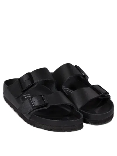Birkenstock Arizona Natural Leather Sandals In Black