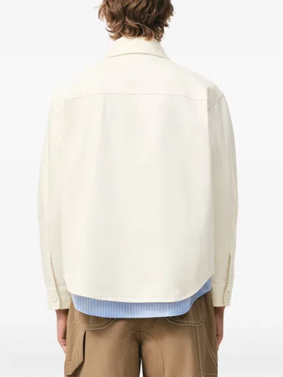 Ami Alexandre Mattiussi Men & Apos;s Crochet Ami De Coeur White Denim Overshirt