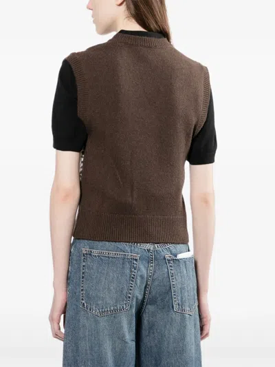 A.p.c. Brown Wool Sweater Vest In Brown