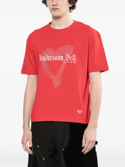 Andersson Bell Logo-print T-shirt In Red
