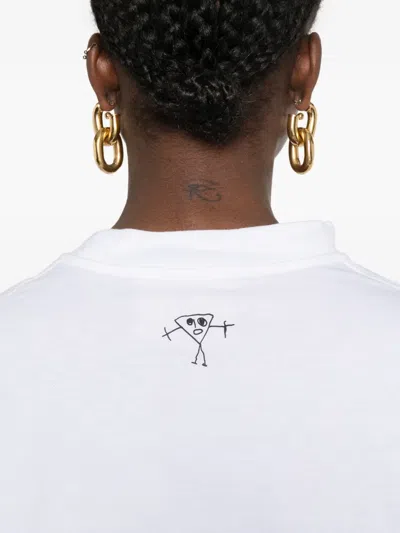 Plan C Curved-hem T-shirt In White