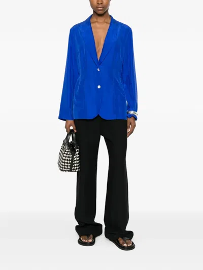 P.a.r.o.s.h Saxon Button Patch-pocket Blazer In Blue