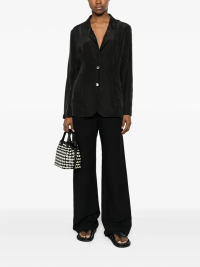 P.a.r.o.s.h Saxon Button Patch-pocket Blazer In Black