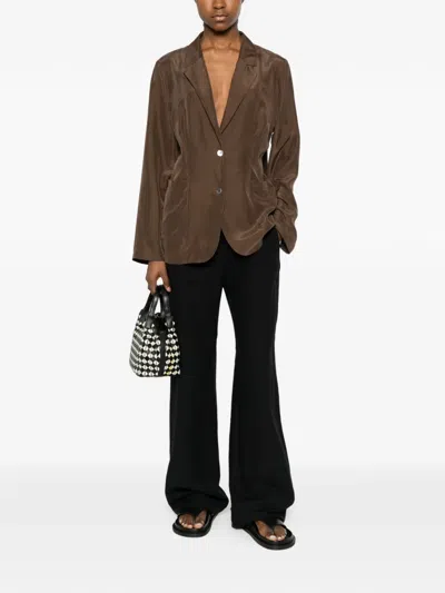 P.a.r.o.s.h Saxon Button Patch-pocket Blazer In Brown