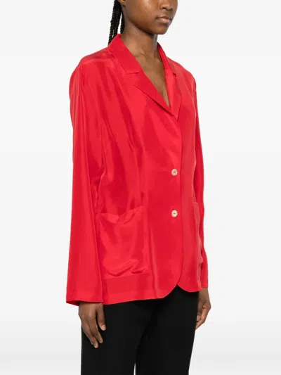 P.a.r.o.s.h Saxon Button Patch-pocket Blazer In Red