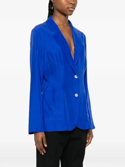 P.a.r.o.s.h Saxon Button Patch-pocket Blazer In Blue
