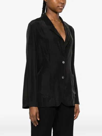 P.a.r.o.s.h Saxon Button Patch-pocket Blazer In Black