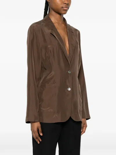 P.a.r.o.s.h Saxon Button Patch-pocket Blazer In Brown