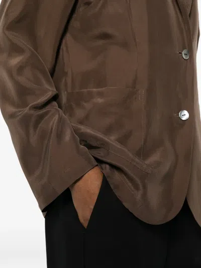 P.a.r.o.s.h Saxon Button Patch-pocket Blazer In Brown