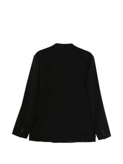 Corneliani Double-breasted Suit In Black
