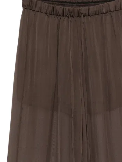 Alysi Drawstring Palazzo Pants In Brown