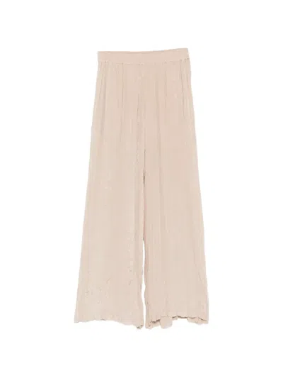 Alysi Tailored Wide Leg Pants Light Design In Neutral