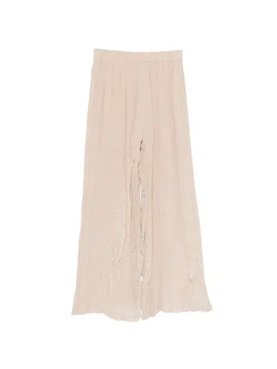 Alysi Tailored Wide Leg Pants Light Design In Neutral