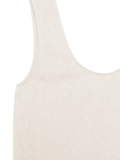 Alysi Tie Front Tank Top In White
