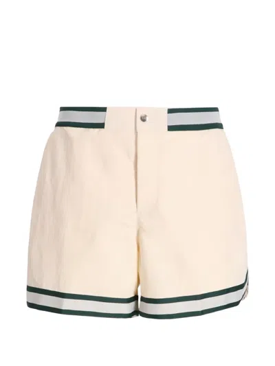 Che Studios Baller Striped-trims Swim Short In Neutral | ModeSens