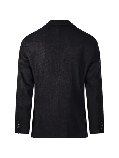 Santaniello Front-pocket Button Blazer In Blue