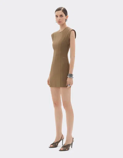Ferrari Technical Cotton Dress In Brown