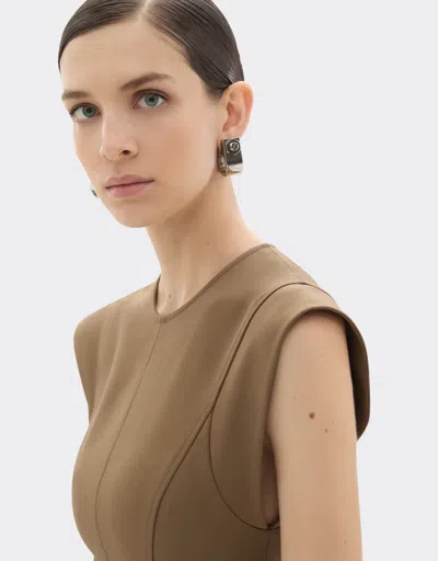 Ferrari Technical Cotton Dress In Brown