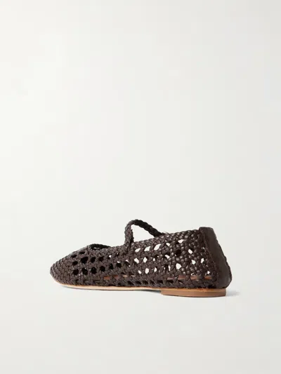 Staud Nell Mary Jane Buckled Ballet Flats In Brown