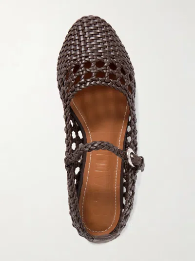 Staud Nell Mary Jane Buckled Ballet Flats In Brown