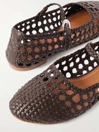 Staud Nell Mary Jane Buckled Ballet Flats In Brown