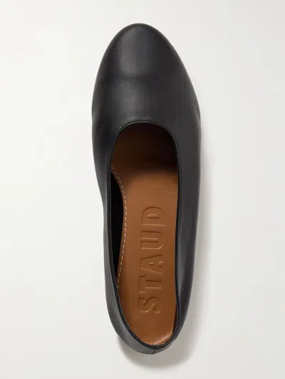 Staud Alba Leather Ballet Flats In Black
