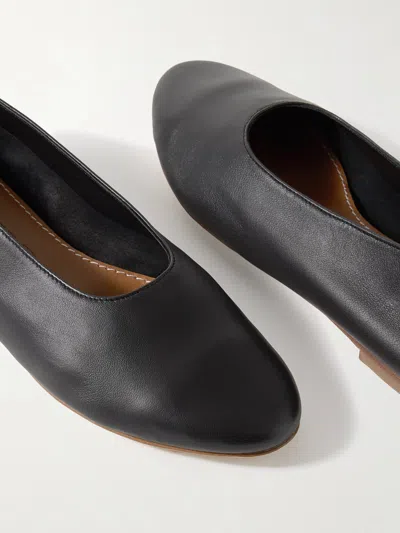 Staud Alba Leather Ballet Flats In Black