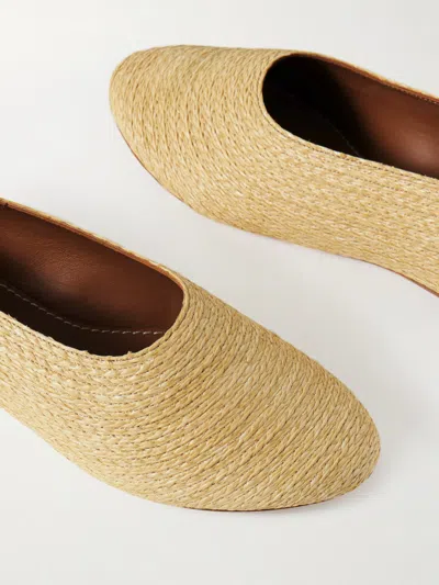 Staud Alba Raffia Ballet Flat In Neutral