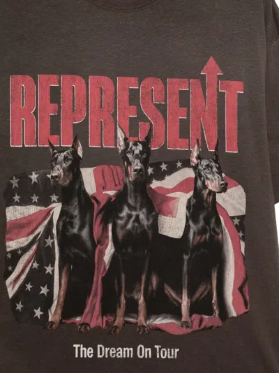 Represent Graphic Crew Neck T-shirt Short Sleeves In Brown