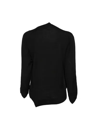 Junya Watanabe Asymmetric Button-front Cardigan In Black